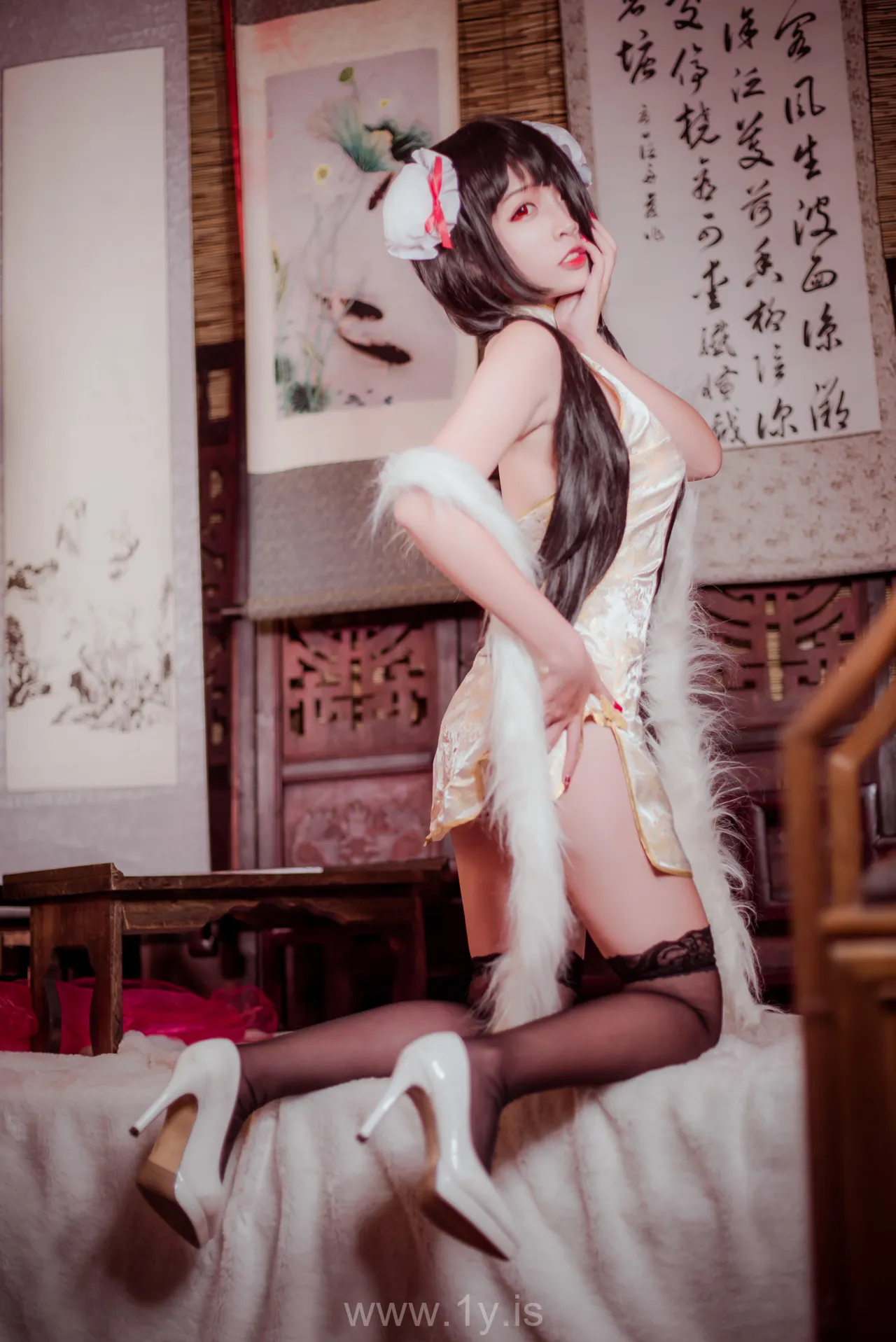 Nisa（二佐） Vol.021 Adorable & Attractive Chinese Jade 狂三旗袍