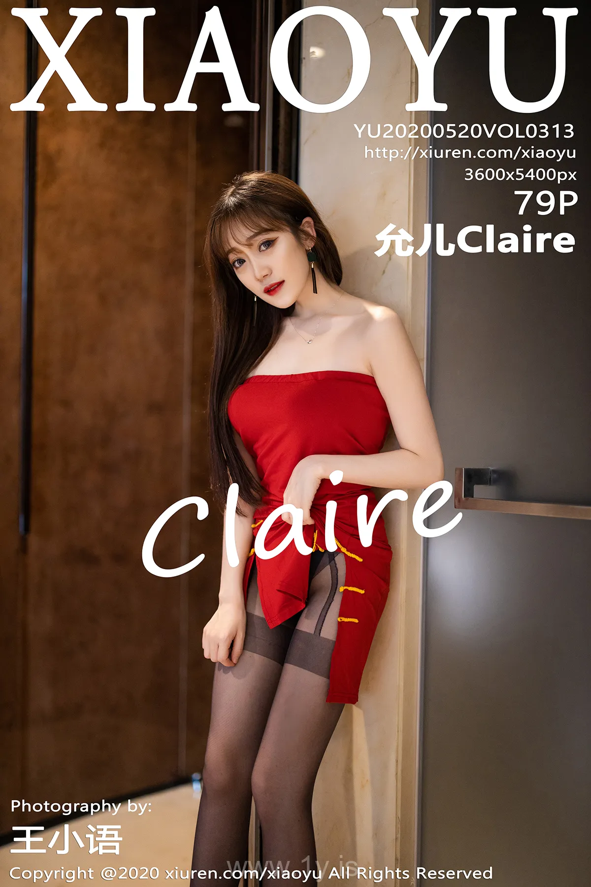 语画界 VOL.313 Delightful & Extraordinary Chinese Babe 红裙黑丝允儿Claire